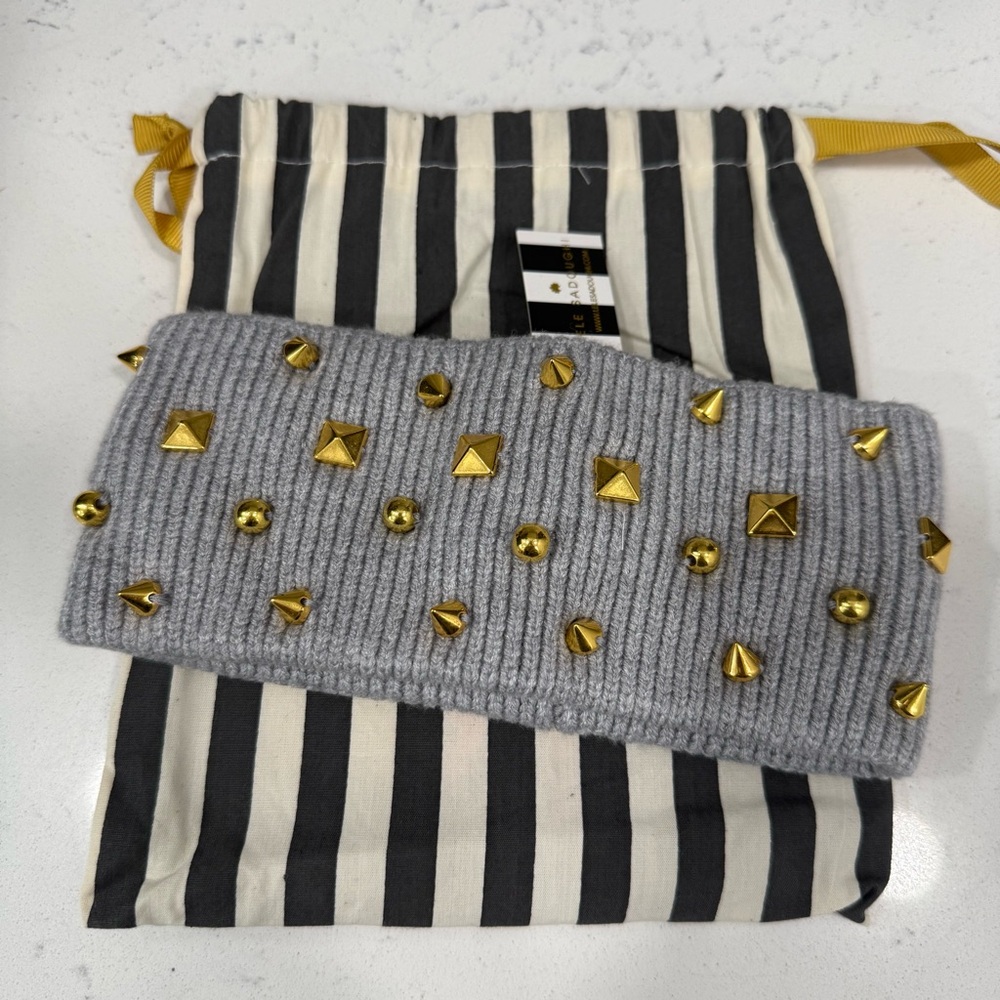 Lele Sadoughi Heather Grey Ear Warmer Studded Headband